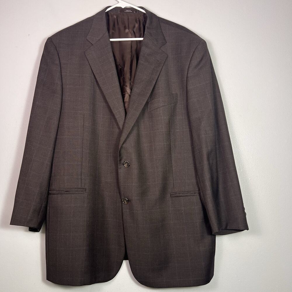 Joseph Abboud Nordstrom Men's Wool Plaid Blazer Sz 46R Made In USA
